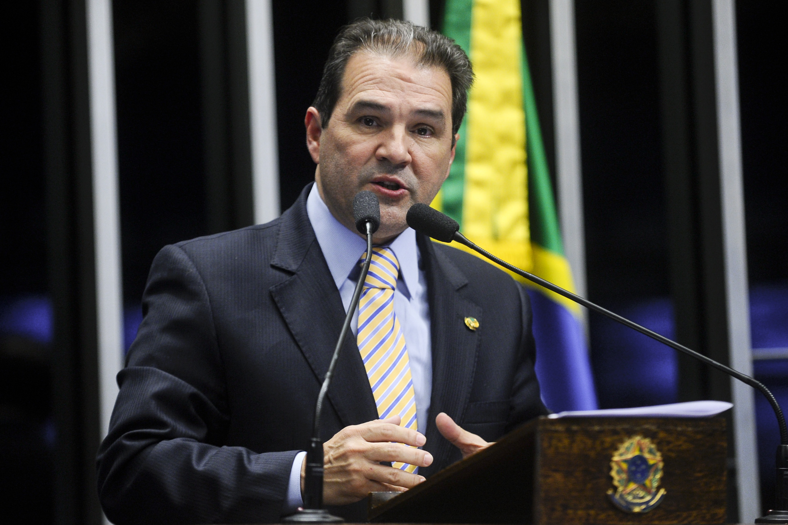 Plenário do Senado Federal durante sessão deliberativa ordinária. Em discurso, senador Eduardo Lopes (PRB-RJ). Foto: Moreira Mariz/Agência Senado